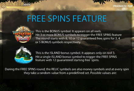 ฟีเจอร์ Free Spins Spirit of Adventure